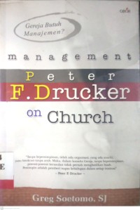 Image of MANAGEMENT PETER F. DRUCKER ON CHURCH