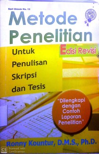 Image of METODE PENELITAN : UNTUK PENULISAN SKRIPSI DAN TESIS