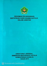 Image of PEDOMAN PELAKSANAAN SERTIFIKASI GURU AGAMA KATOLIK DALAM JABATAN